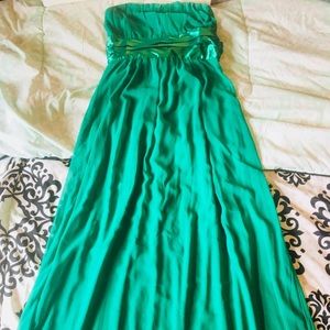 Strapless Green Dress